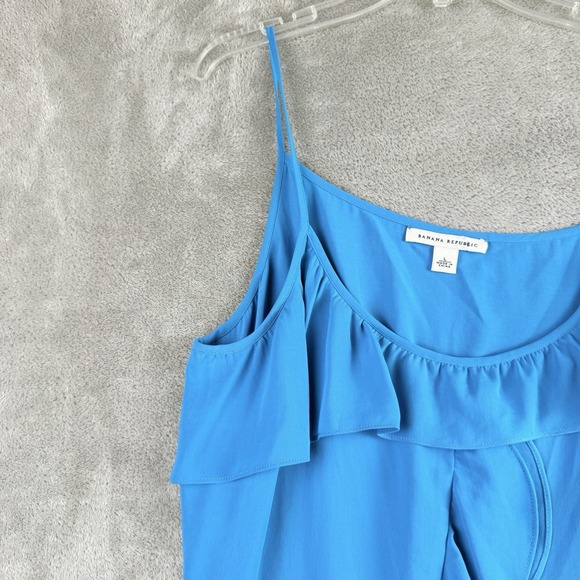 Banana Republic Tank Top Womens Large Blue Spaghetti Strap Sleeveless Blouse - Picture 5 of 14